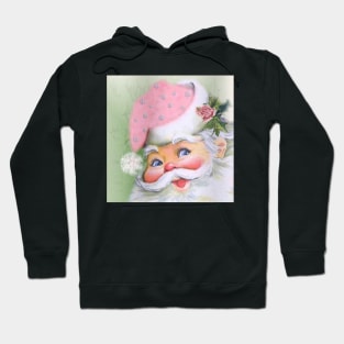 retro vintage pink santa claus Hoodie